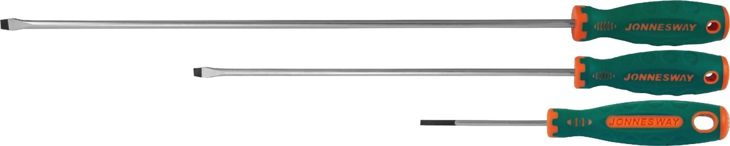 JONNESWAY D71S6250 46130 Отвертка стержневая шлицевая ANTI-SLIP GRIP, SL6.5х250 мм