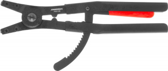 JONNESWAY P9916D 46498 P9916D Щипцы изогнутые для стопорных колец удлиненные с ПВХ рукоятками, разжим, 310 мм, 85-165 мм