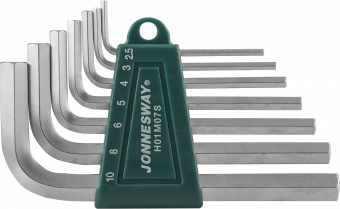 JONNESWAY H01M07S 47088 Комплект угловых шестигранников 2,5-10 мм, S2 материал, 7 предметов